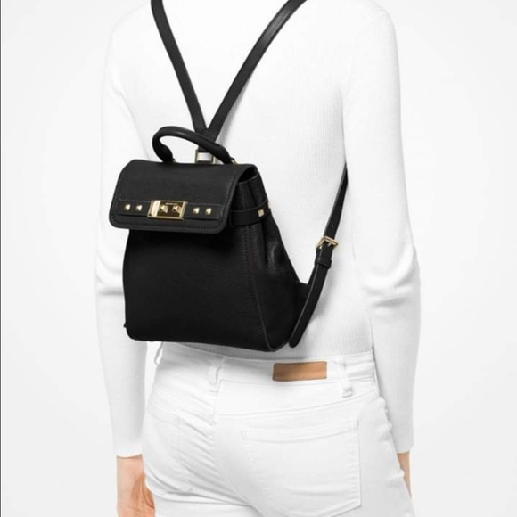 addison small pebbled leather backpack